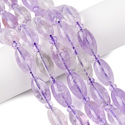 Аметист Природный аметист нитей бисера, рис, с бисером, 13x8 мм, отверстие : 0.8 мм, около 23~24 шт / нитка, 15.35''~15.55'' (39~39.5 см)