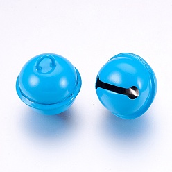 Темно-Голубой Железный колокол подвески, глубокое синее небо, 23.5x21.5 мм, отверстие : 5.5x4 мм