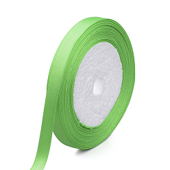 Зеленый лайм Высокая плотная атласная лента с одним лицом, полиэфирные ленты, зеленый лайм, 1/4 дюйм (6~7 мм), около 25 ярдов / рулон, 10 рулоны / группа, о 250yards / группа (228.6 м / группа)