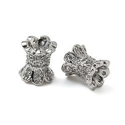 Платина Латунные микро проложить кубического циркония бусы, колонка, платина, 8.5x7.5 мм, отверстие : 1.6 мм