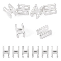 Letter H 6шт. 925 полые бусины с инициалами из стерлингового серебра, серебряные, Письмо ч, 5.5~6x3.5~4x3 мм, отверстие : 3.5~4x1.3~1.7 мм