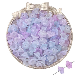 Лиловый 100 шт. акриловые колпачки для бусин, цветок, сирень, 12x7 мм, отверстие : 1.5 мм