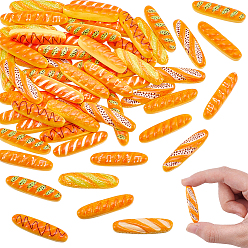 Оранжевый 60шт. багеты из смолы с микро-пейзажными украшениями, аксессуары для кукольного домика с микро-ландшафтом, притворяясь опорными украшениями, оранжевые, 36~38x8~10x6~8 мм