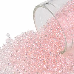 (171L) Dyed Light Pink Transparent Rainbow Тохо 15/0 круглые бусины, японский бисер, (171 l) окрашенная в светло-розовый цвет, прозрачная радуга, 1.5 мм, отверстие : 0.7 мм, Около 3000 шт / 10 г