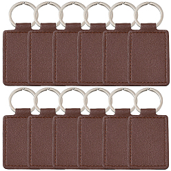 Кокосово-Коричневый Брелок-подвеска из искусственной кожи с вырезом и отверстием 12шт., с кольцом из сплава платинового тона, кокосового коричневый, 90 мм