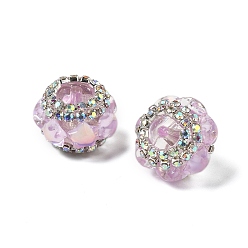 лаванда Акриловые бусины-рондели со стразами, со смоляными звездными кабошонами, для ручек с бусинами, брелки, ювелирные изделия и ремесла, лаванда, 19.5x14.5 мм, отверстие : 2.5 мм