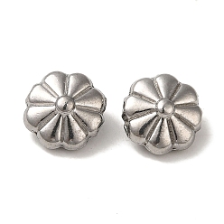 Нержавеющая Сталь Цвет Не тускнеет 304 бусины из нержавеющей стали, цветок, цвет нержавеющей стали, 9x5 мм, отверстие : 1 мм
