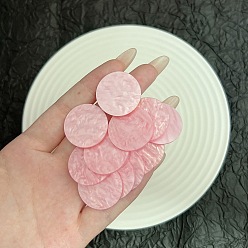 Pink Акриловые болтаться серьги стержня, плоско-круглые, розовые, 60x41 мм