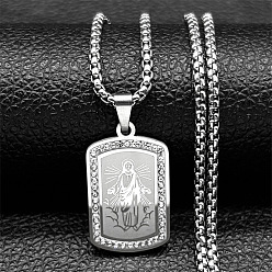 Нержавеющая Сталь Цвет 304 Мужские ожерелья с подвеской из нержавеющей стали с кристаллами и стразами, цвет нержавеющей стали, 23.62 дюйм (60 см)