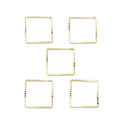 Настоящее золото 24K Латунные бусины в оправе, без кадмия и без свинца, квадратный, реальный 24 k позолоченный, 15x15x1 мм