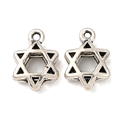 Античное Серебро Подвески из сплава в тибетском стиле, звезда прелести Дэвида, без свинца и без кадмия, античное серебро, 14.5x10x4.5 мм, отверстие : 1.2 мм