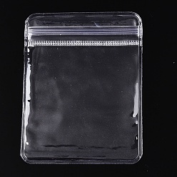 Прозрачный Прозрачные пластиковые сумки на молнии, пакеты с самоуплотнением, прямоугольные, прозрачные, 8x6x0.15 см