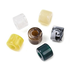 Column Непрозрачный акрил европейского бисера, облако эффект, разноцветные, большое отверстие шарик, колонка, 10x12.5 мм, отверстие : 5 мм, Около 431 шт / 500 г