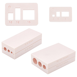 Antique White 2 Bags 2 Styles Plastic Polymer Clay Bead Round Mold, Rectangle, Antique White, 80x36~55x25mm, 1bag/style