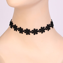 Черный Ожерелья-чокеры из полиэстера и сплава в стиле ретро, для женщин, чёрные, 11.81 дюйм (30 см), Удлинитель цепи: 70 мм длинные