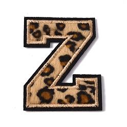 Letter Z Computergesteuertes Polyester-Stickstoff-Eisen auf Pailletten-Patches, Patch mit Leopardenmuster zum Aufkleben, Kostüm-Zubehör, Applikationen, letter.z, 59x47x1.5 mm