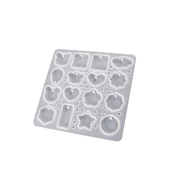 Белый Силиконовые формы для подвесок пищевого класса своими руками, формы для литья смолы, квадратный, белые, 189x194x8 мм