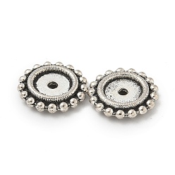 Античное Серебро Бусины разделители из сплава , без кадмия и без свинца, плоско-круглые, античное серебро, 14.5x3 мм, отверстие : 1.4 мм, Около 613 шт / 1000 г