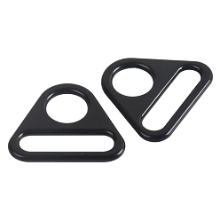 Electrophoresis Black Регулируемый треугольник из сплава с поворотными зажимами, d кольцевые пряжки, электрофорез черный, 24.5x32.5x2.2 мм