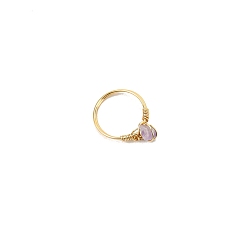 Amethyst Ringe aus natürlichen Amethystnuggets, Messingschmuck für Damen Herren, golden, Innendurchmesser: 18 mm