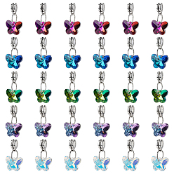 (52) Непрозрачная лаванда 30шт. 6 цвета стекла европейские подвески с подвесками, со сплавочной фурнитурой, разноцветные, 25 мм, 6 шт / цвет