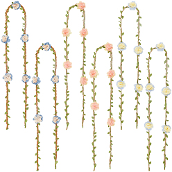 (52) Непрозрачная лаванда 6 шт. 3 стили полиэстеровые и льняные ленты для соломенных шляп с цветочным рисунком из ротанга, разноцветные, 1100~1120 мм, 2 шт / стиль