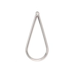 Платинированный Латунные подвески, без кадмия, без никеля и без свинца, слезинки, Реальная платина, 41x18x1.5 мм, отверстие : 1.8 мм