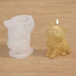 Белый Силиконовые формы для свечей в форме кошки, пищевой силикон, изготовление украшений, для изготовления свечей, белые, 52x39x55 мм