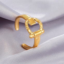 Золотой 304 открытые манжеты из нержавеющей стали, Пряжка, золотые, внутренний диаметр: 18 мм