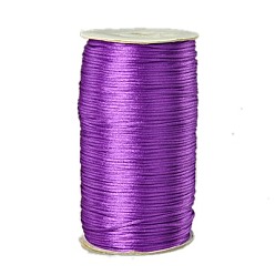 Темно-Фиолетовый Экологичность 100% полиэфирной нити, атласный шнур, для китайского вязания, утолщение, изготовление ювелирных изделий, темно-фиолетовый, 2 мм, о 250yards / рулон (228.6 м / рулон), 750 фут / рулон