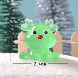 Бледно-Зеленый Рождественские светящиеся украшения из микропейзажа из смолы, олень, бледно-зеленый, 25x24 мм