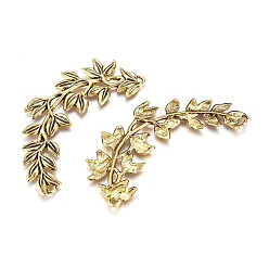 Antique Golden Tibetan Style Alloy Olive Branch Links connectors, Antique Golden, 84~85x29x3mm, Hole: 3mm