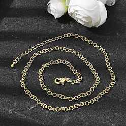 Настоящее золото 18K 3.5 Латунные цепочки-колье роло для женщин, долговечный, стойки покрытие, без свинца и без кадмия, реальный 18 k позолоченный, 17.13 дюйм (43.5 см)