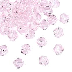 Фиолетовый Имитация Австрийские кристаллические шарики, класс AAA, к 9 стекло, граненые, двухконусные, фиолетовые, 6x6 мм, отверстие : 0.7~0.9 мм