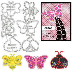 Insects Углеродистая сталь разрезает трафареты, для diy scrapbooking, Фотоальбом, декоративная бумага для тиснения, форма для поздравительных открыток, насекомые, 130x173x0.8 мм