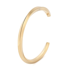 Золотой Ионное покрытие (ip) 304 браслеты-манжеты из нержавеющей стали с закрученными открытыми манжетами для женщин, золотые, 1/4 дюйм (0.5 см), внутренний диаметр: 2-1/4 дюйм (5.85 см)