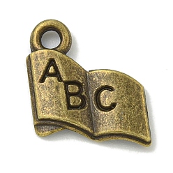 Античная Бронза Сплавочные подвески тибетского стиля, без свинца и без кадмия, книга, античная бронза, 12x13.5x1.5 мм, отверстие : 1.5 мм