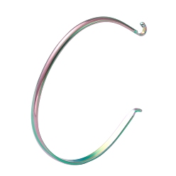 Rainbow Color Ионное покрытие (ip) 304 изготовление браслетов из нержавеющей стали, радуга, сменный браслет-манжета, Радуга цветов, 1/8 дюйм (0.35 см), внутренний диаметр: 2-1/8 дюйм (5.45 см) x 2 дюйм (4.95 см)