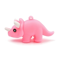 Pink Пластиковые подвески, динозавр, розовые, 30.5x60x19.5 мм, отверстие : 3 мм