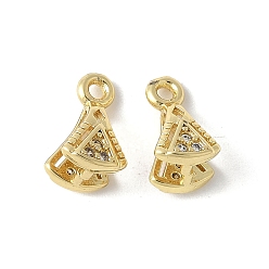 Настоящее золото 18K Латунь микро проложить кубический цирконий, без свинца и без кадмия, долговечный, стойки покрытие, реальный 18 k позолоченный, 10x6x5.5 мм, отверстие : 1.2 мм