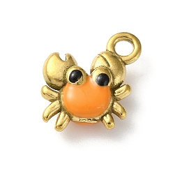 Краб 304 из нержавеющей стали шармы эмали, золотые, краб, 14.5x11.5x4.5 мм, отверстие : 2 мм