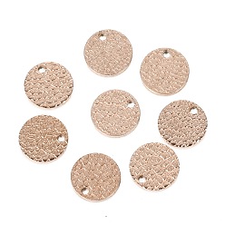 Розовое Золото Ионное покрытие (ip) 304 брелоки из нержавеющей стали, , лазерная резка, плоско-круглые, розовое золото , 10x0.8 мм, отверстие : 1.4 мм