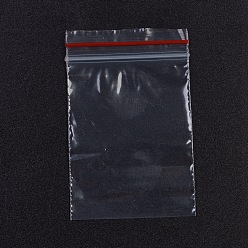 Red Plastic Zip Lock Bags, Resealable Packaging Bags, Top Seal, Self Seal Bag, Rectangle, Red, 6x4cm, Unilateral Thickness: 1.8 Mil(0.045mm), 100pcs/bag
