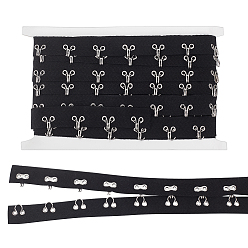 Черный Хлопковый крючок и лента для глаз, аксессуары для одежды, украшение для шитья, с железным крючком и ушком, чёрные, 20 мм