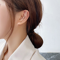 Другие Латунные серьги-манжеты из прозрачного кубического циркония, золотые, 58 мм