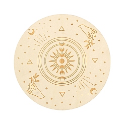 Солнце Деревянная маятниковая доска, биолокация гадальная доска, для колдовства принадлежности для викканского алтаря, плоско-круглые, солнце, 100 мм