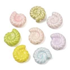 (52) Непрозрачная лаванда Фарфоровые бусины ручной работы, форма раковины, яркие глазированный фарфор, разноцветные, 16.5x15x7.5 мм, отверстие : 2 мм