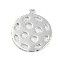 Платина Латунные подвески, без кадмия, без никеля и без свинца, круглые подвески, платина, 22.5x20x1.5 мм, отверстие : 1.6 мм