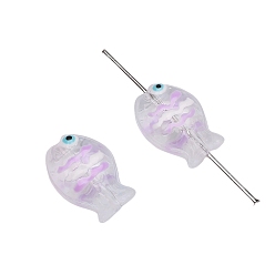 Сливовый Бусины лэмпворк , бусины ручной работы, рыба, слива, 14x10 мм