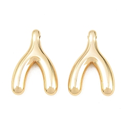 Golden 304 Stainless Steel Pendants, Y-Shaped Charms, Rack Plating, Long-Lasting Plated, Golden, 18x12x3mm, Hole: 1.2mm